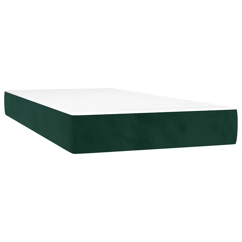 Letto singolo | Letto per adulti | Giroletto a Molle con Materasso Verde Scuro 100x200 cm Velluto - Image 5
