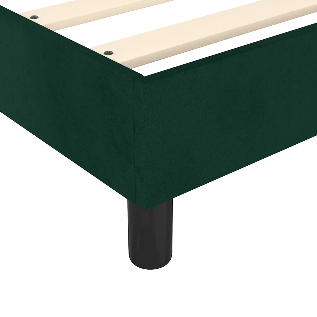 Letto singolo | Letto per adulti | Giroletto a Molle con Materasso Verde Scuro 100x200 cm Velluto - Image 7