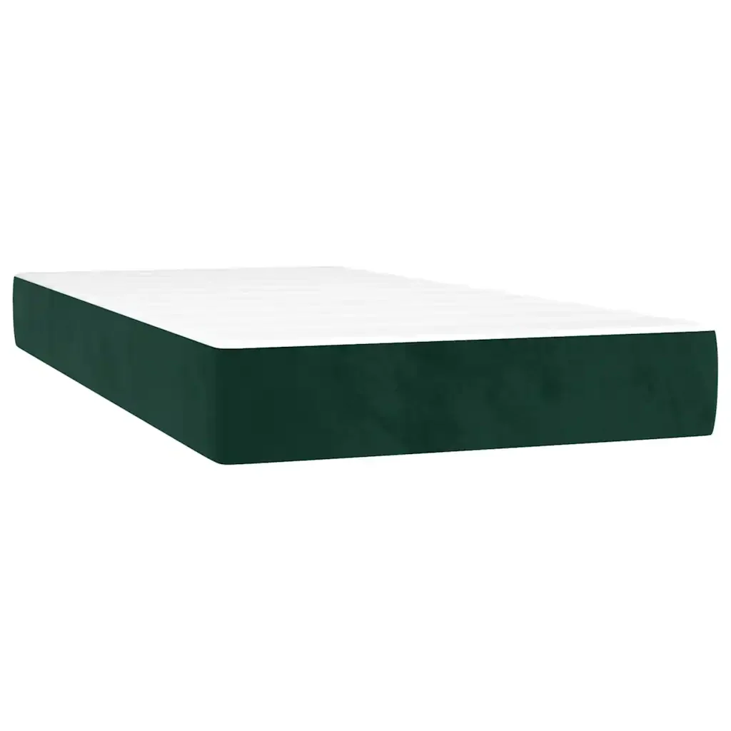 Letto singolo | Letto per adulti | Giroletto a Molle con Materasso Verde Scuro 80x200 cm Velluto - Image 5