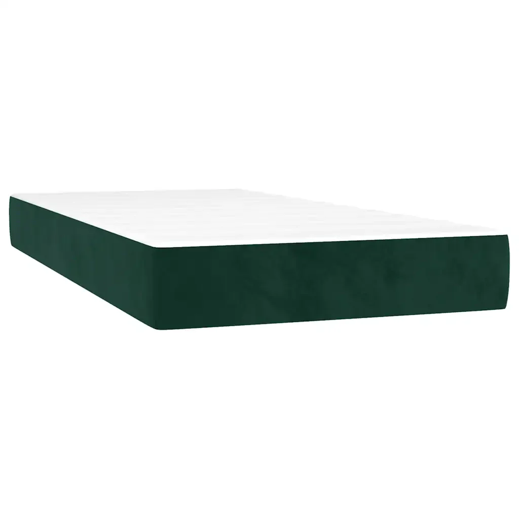 Letto singolo | Letto per adulti | Giroletto a Molle con Materasso Verde Scuro 80x200 cm Velluto - Image 5
