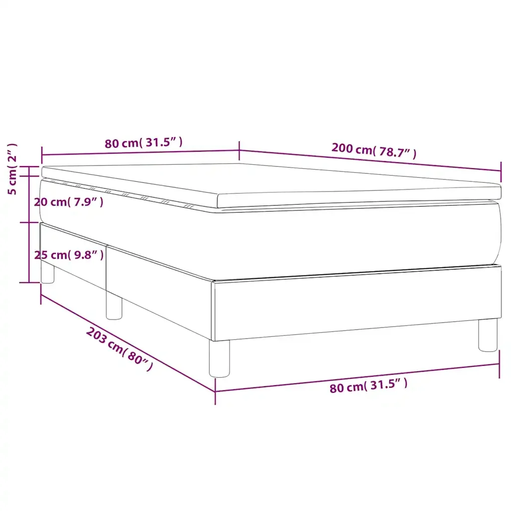 Letto singolo | Letto per adulti | Giroletto a Molle con Materasso Verde Scuro 80x200 cm Velluto - Image 10