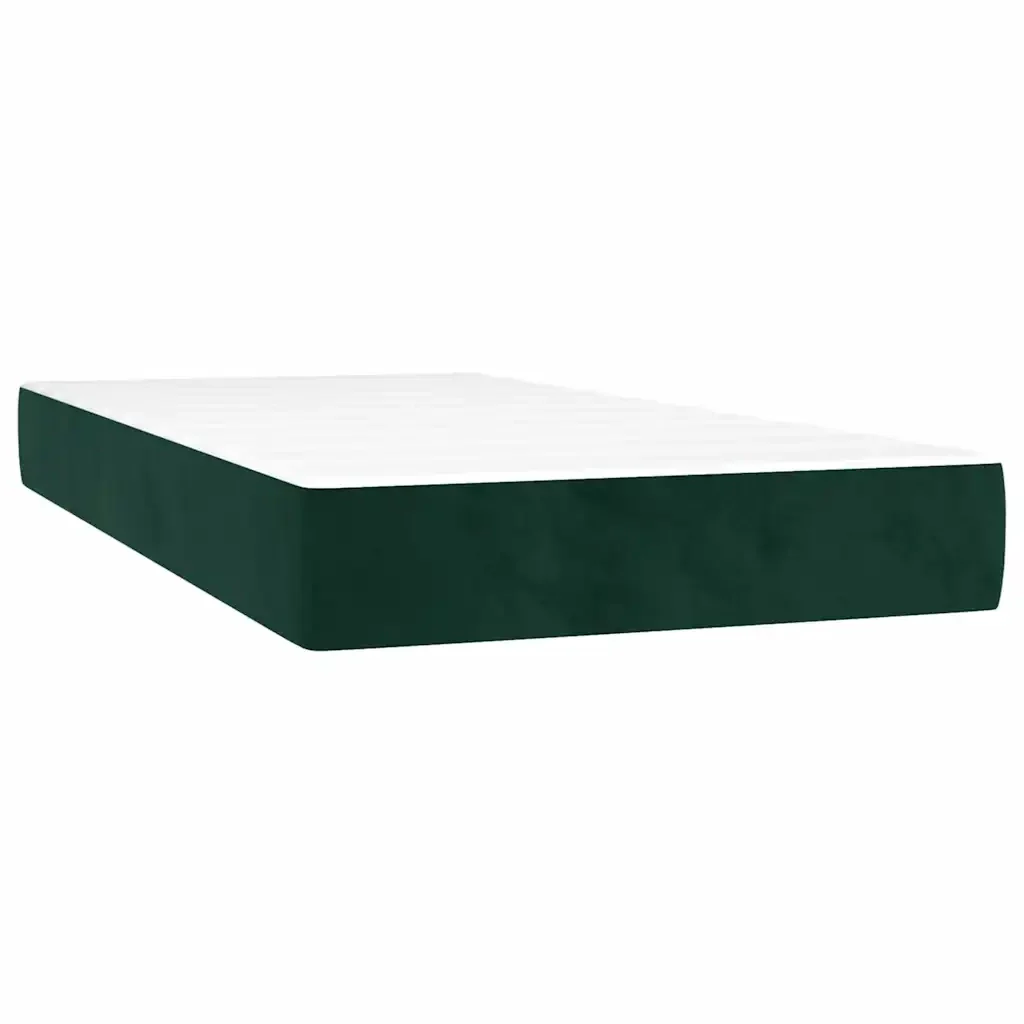 Letto singolo | Letto per adulti | Giroletto a Molle con Materasso Verde Scuro 80x200 cm Velluto - Image 5