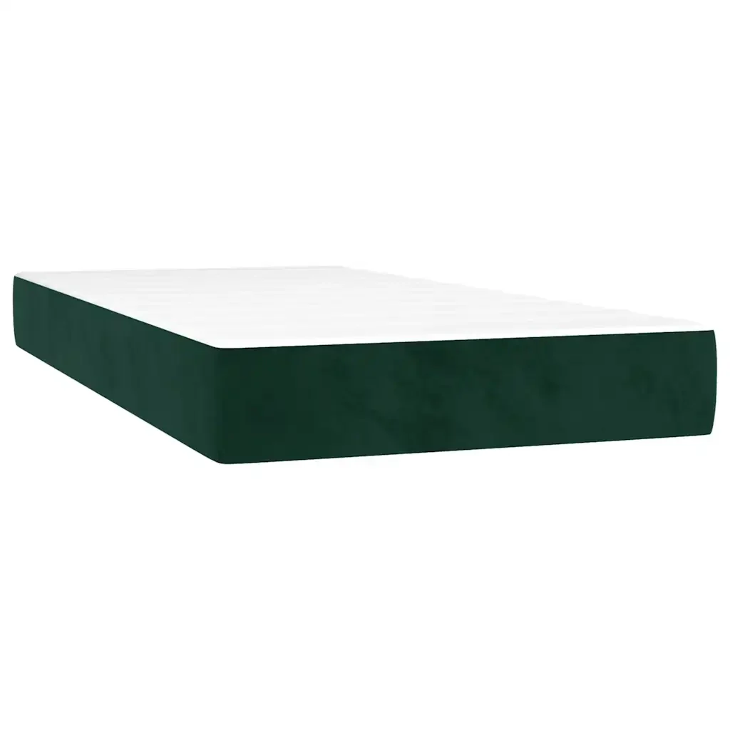 Letto singolo | Letto per adulti | Giroletto a Molle con Materasso Verde Scuro 80x200 cm Velluto - Image 5