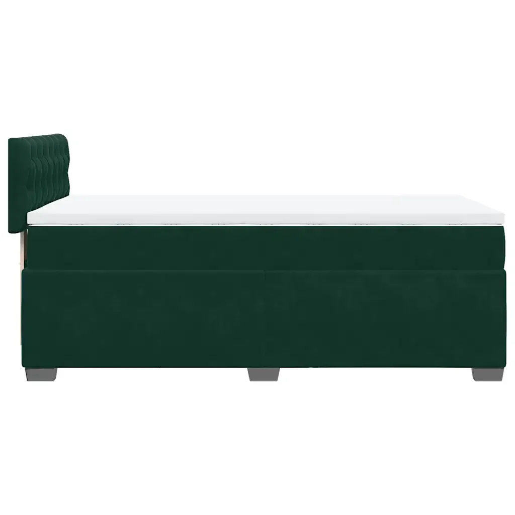 Letto singolo | Letto per adulti | Giroletto a Molle con Materasso Verde Scuro 80x200 cm Velluto - Image 5