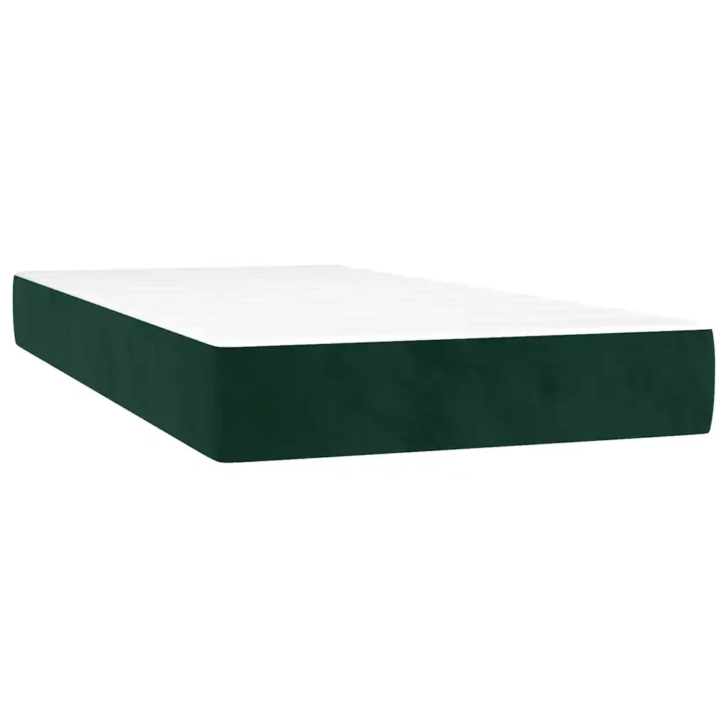 Letto singolo | Letto per adulti | Giroletto a Molle con Materasso Verde Scuro 90x190 cm Velluto - Image 5