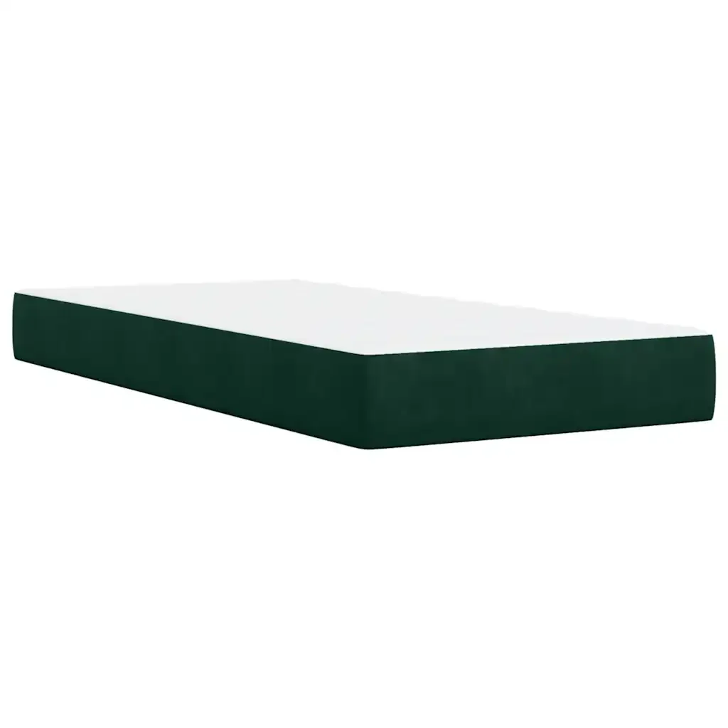 Letto singolo | Letto per adulti | Giroletto a Molle con Materasso Verde Scuro 90x190 cm Velluto - Image 6