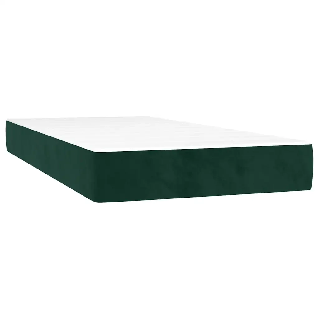 Letto singolo | Letto per adulti | Giroletto a Molle con Materasso Verde Scuro 90x200 cm Velluto - Image 5