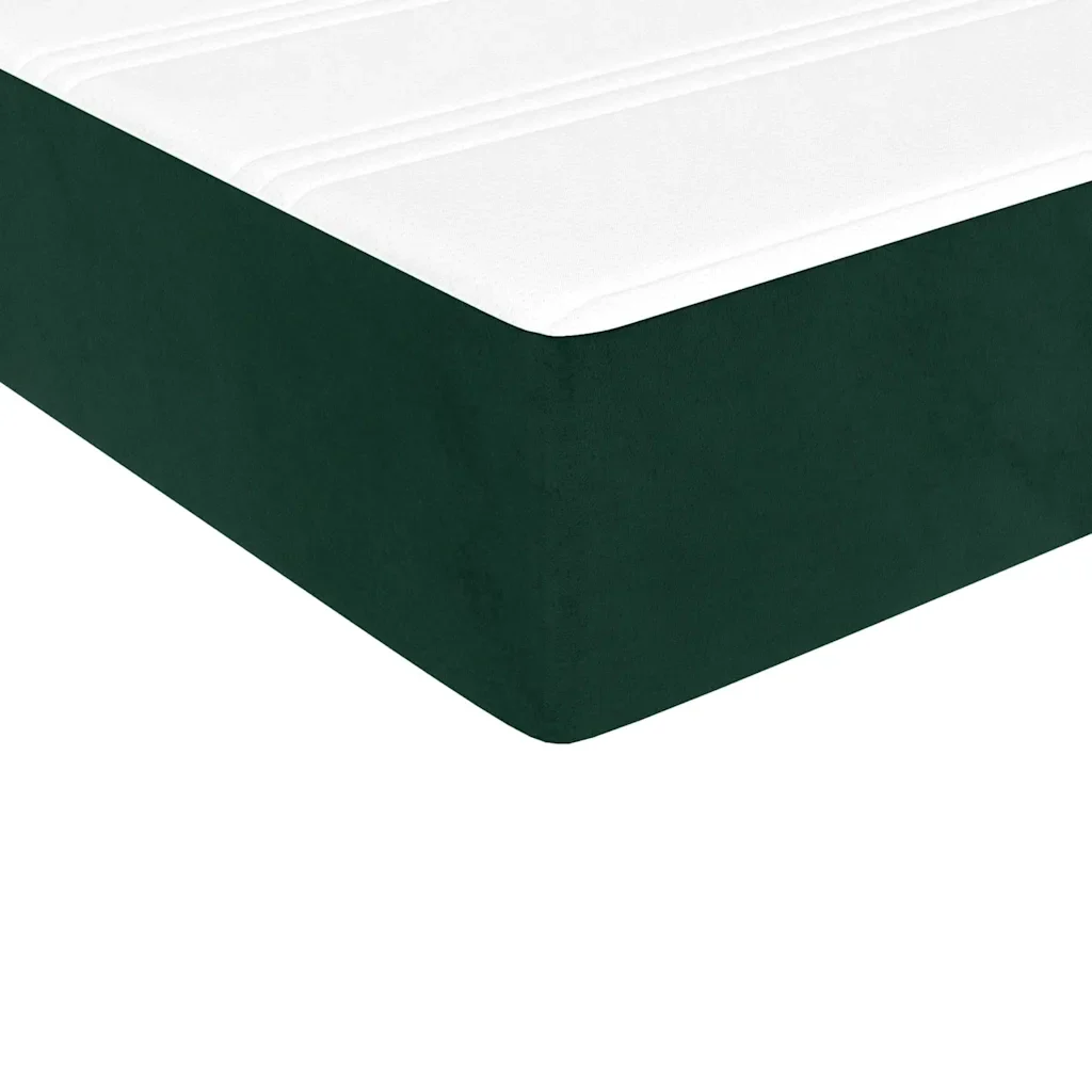 Letto singolo | Letto per adulti | Giroletto a Molle con Materasso Verde Scuro 90x200 cm Velluto - Image 8