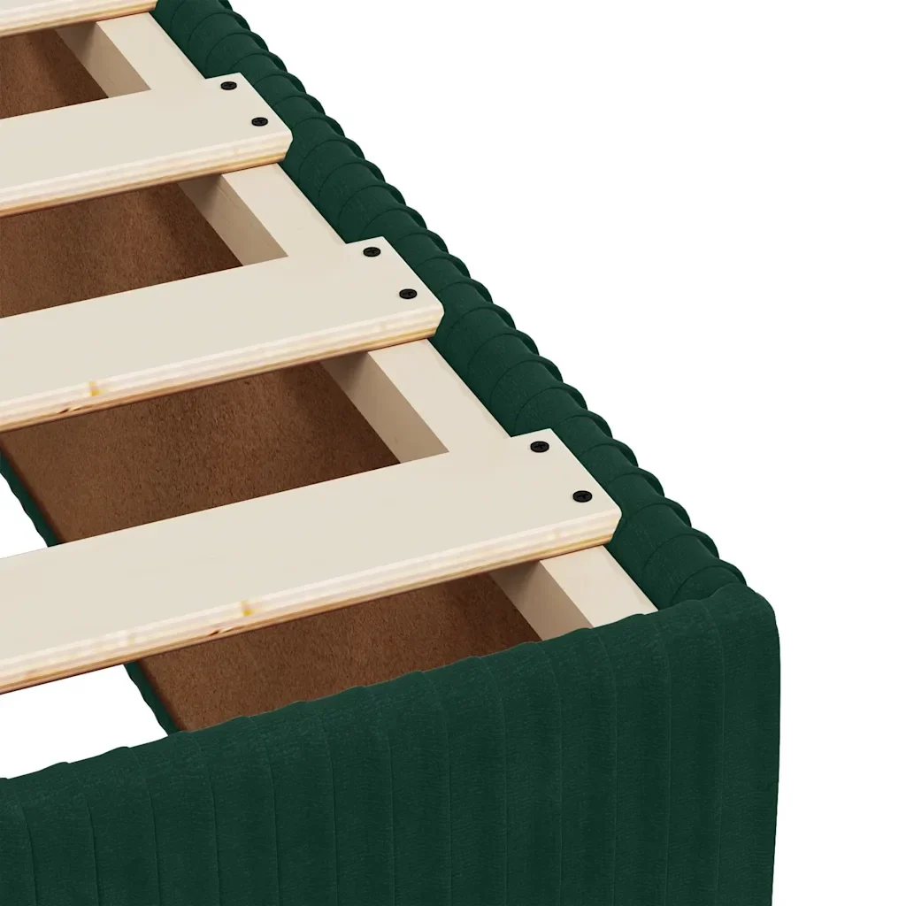 Letto singolo | Letto per adulti | Giroletto a Molle con Materasso Verde Scuro 90x200 cm Velluto - Image 10
