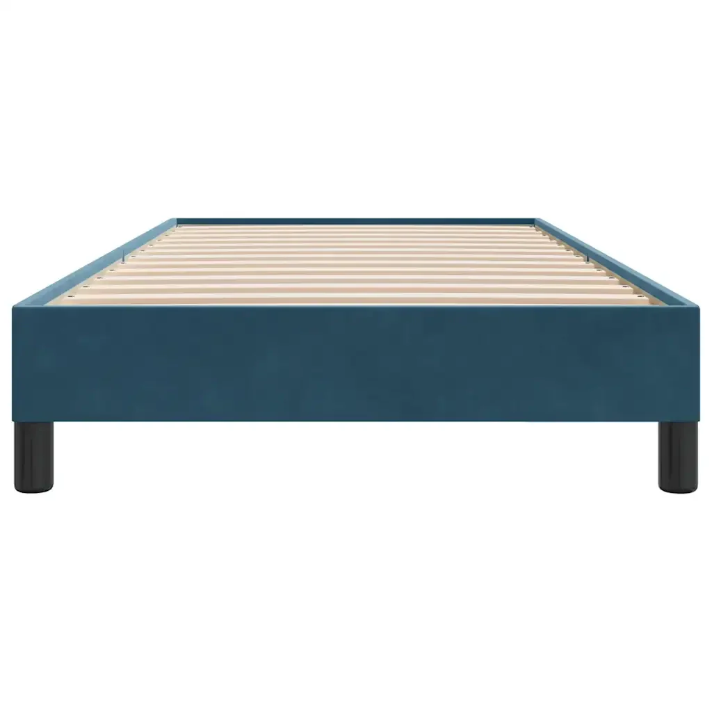 Letto singolo | Letto per adulti | Giroletto a Molle senza Materasso Blu Scuro 100x210 cm Velluto - Image 5