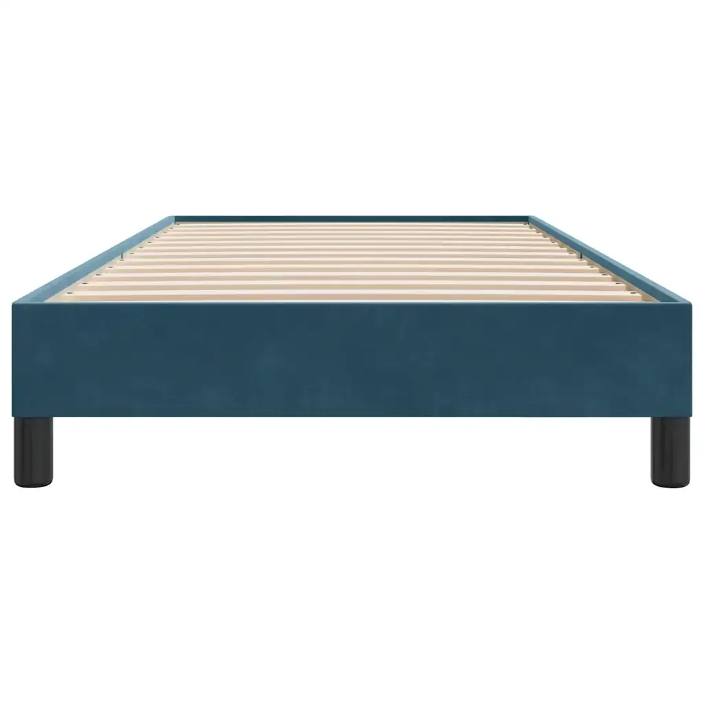 Letto singolo | Letto per adulti | Giroletto a Molle senza Materasso Blu Scuro 90x210 cm Velluto - Image 5
