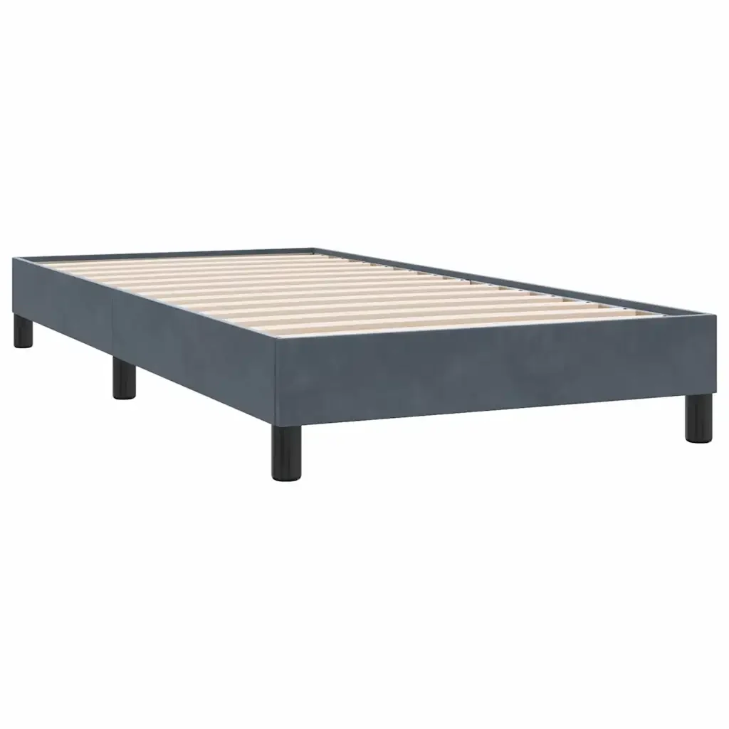 Letto singolo | Letto per adulti | Giroletto a Molle senza Materasso Grigio Scuro 90x210cm Velluto - Image 3