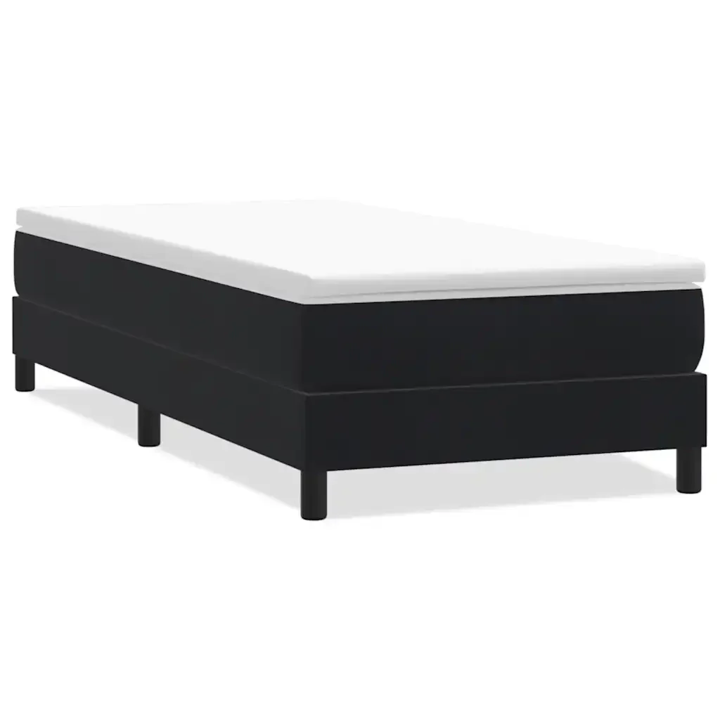 Letto singolo | Letto per adulti | Giroletto a Molle senza Materasso Nero 80x210 cm Velluto