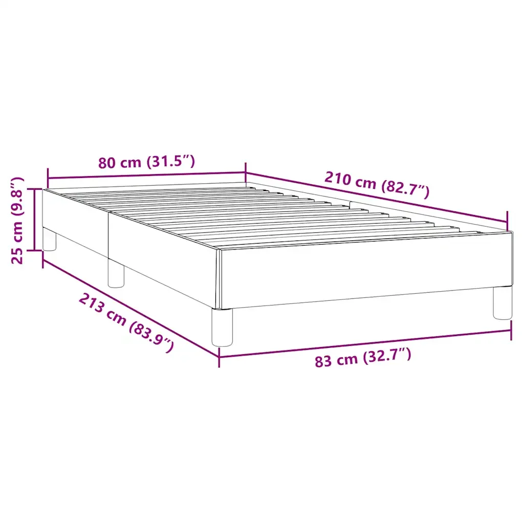 Letto singolo | Letto per adulti | Giroletto a Molle senza Materasso Nero 80x210 cm Velluto - Image 10