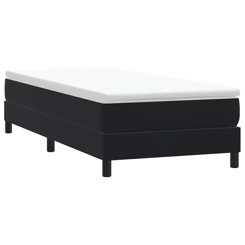 Letto singolo | Letto per adulti | Giroletto a Molle senza Materasso Nero 80x210 cm Velluto - Image 2
