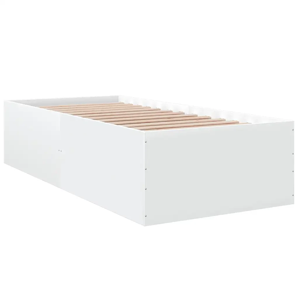Letto singolo | Letto per adulti | Giroletto Bianco 100x200 cm in Legno Massello - Image 4