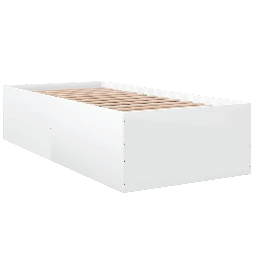 Letto singolo | Letto per adulti | Giroletto Bianco 100x200 cm in Legno Massello - Image 6