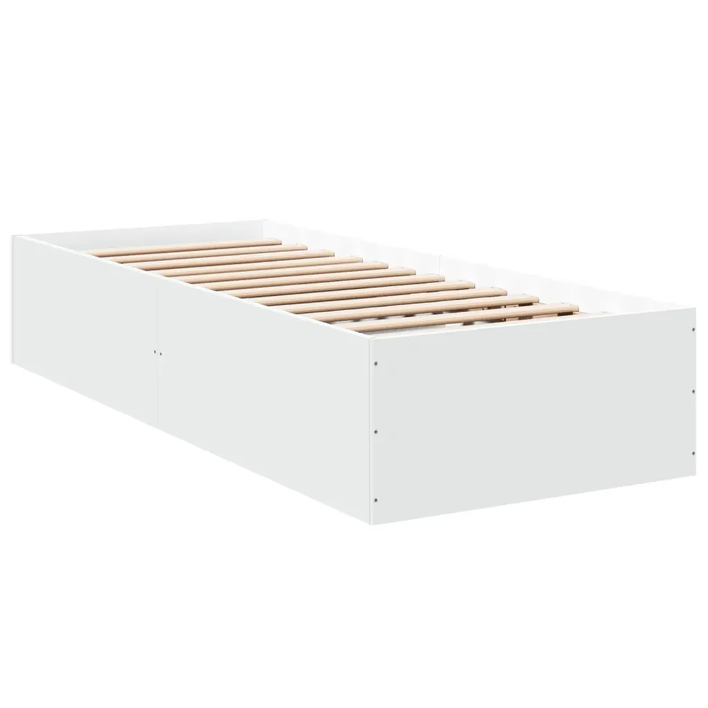 Letto singolo | Letto per adulti | Giroletto Bianco 100x200 cm in Legno Massello - Image 6