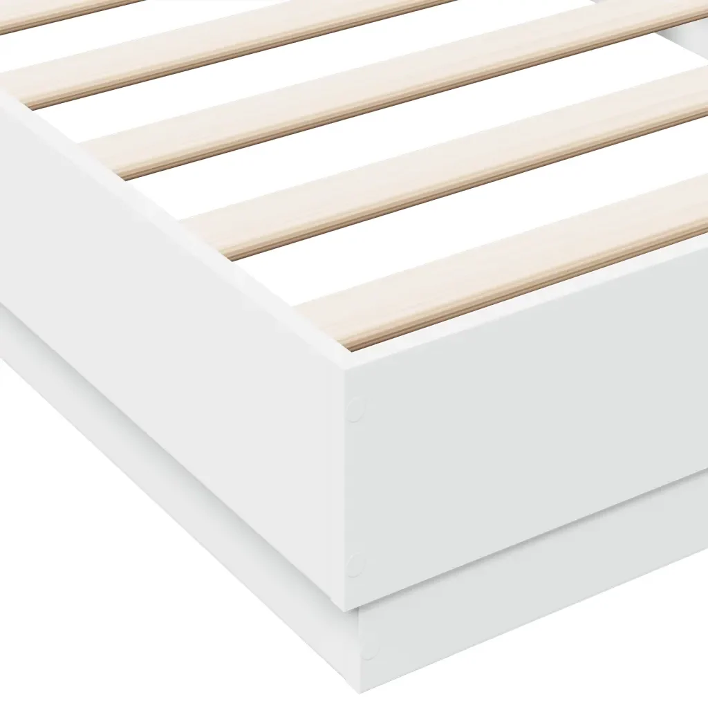 Letto singolo | Letto per adulti | Giroletto Bianco 100x200 cm in Legno Massello - Image 7