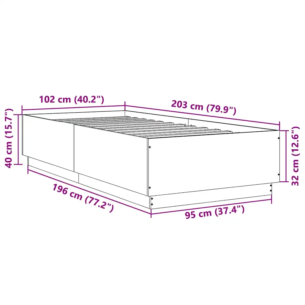 Letto singolo | Letto per adulti | Giroletto Bianco 100x200 cm in Legno Massello - Image 9