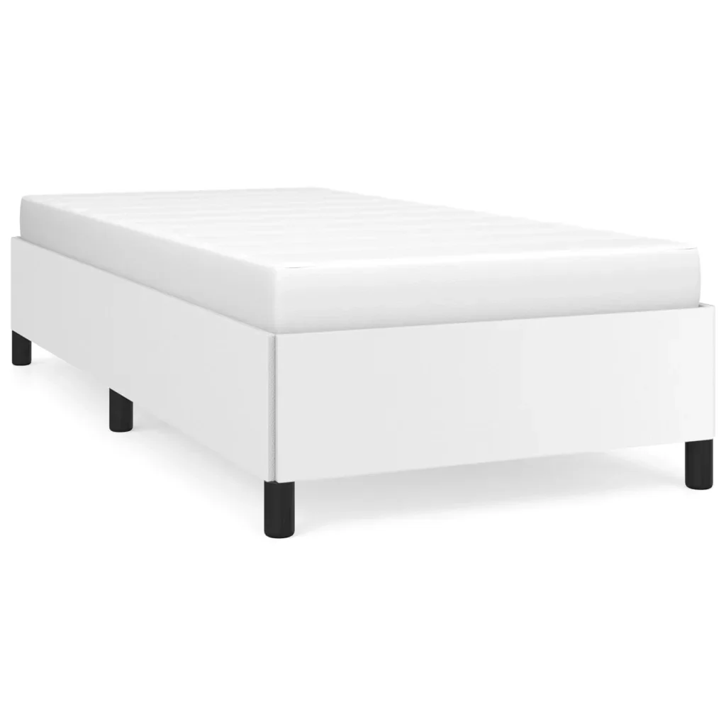 Letto singolo | Letto per adulti | Giroletto Bianco 100x200 cm in Similpelle