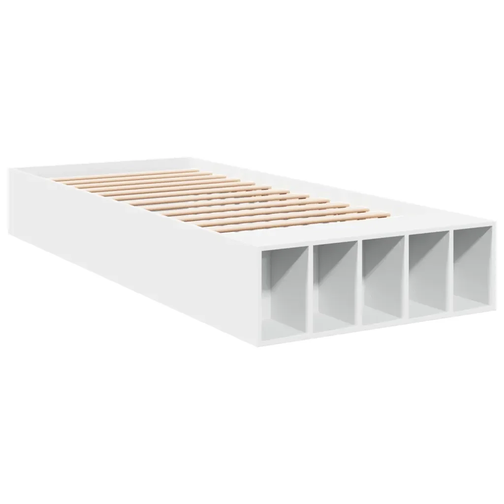 Letto singolo | Letto per adulti | Giroletto Bianco 75x190 cm in Legno Multistrato - Image 3