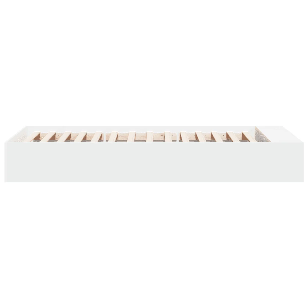 Letto singolo | Letto per adulti | Giroletto Bianco 75x190 cm in Legno Multistrato - Image 5
