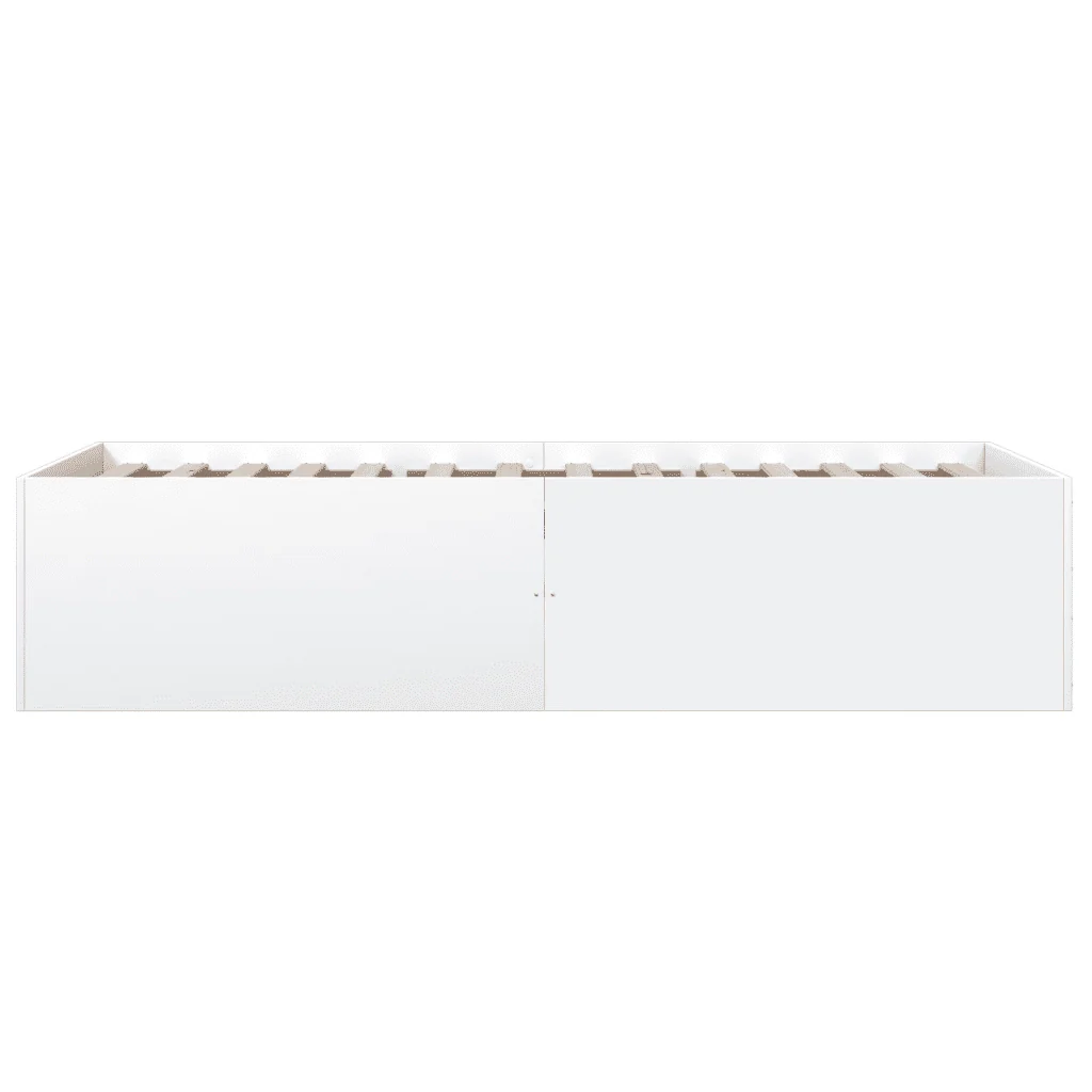 Letto singolo | Letto per adulti | Giroletto Bianco 75x190 cm in Legno Multistrato - Image 5