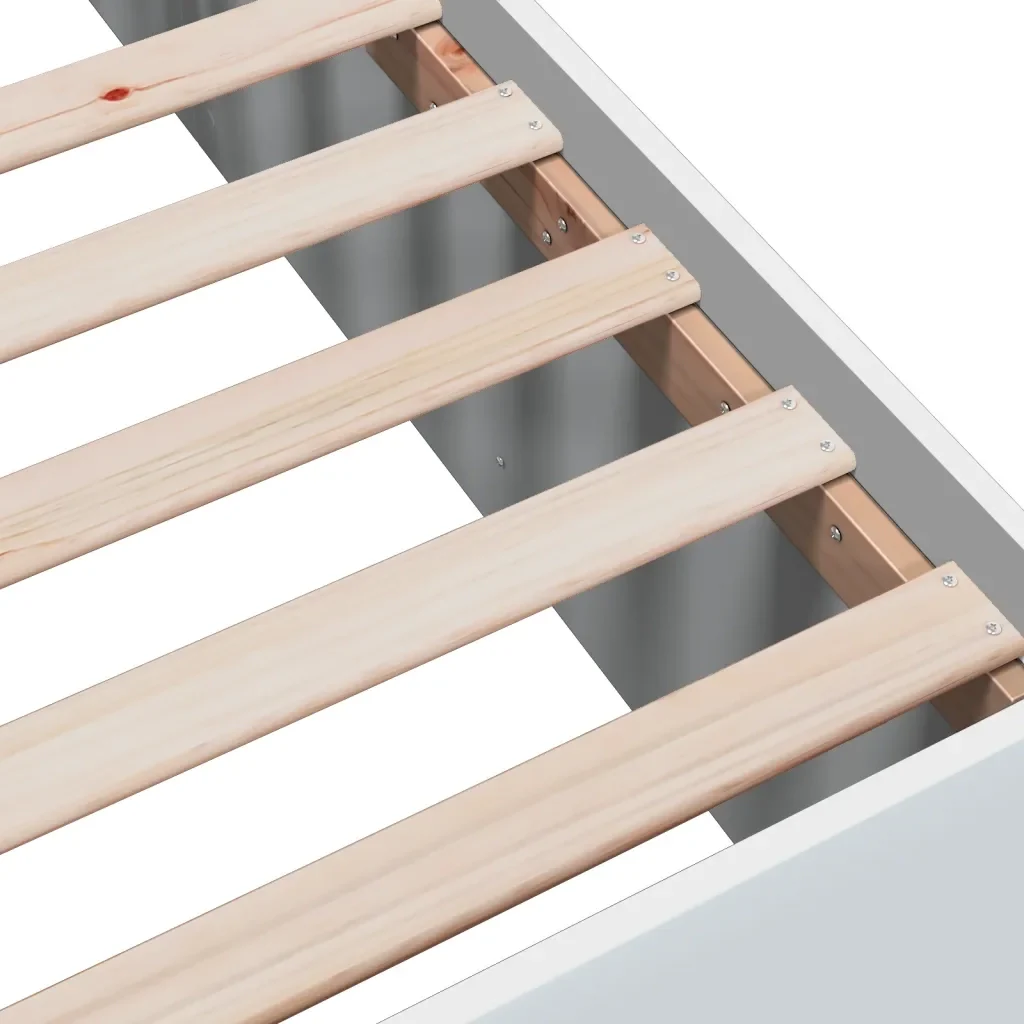 Letto singolo | Letto per adulti | Giroletto Bianco 75x190 cm in Legno Multistrato - Image 7