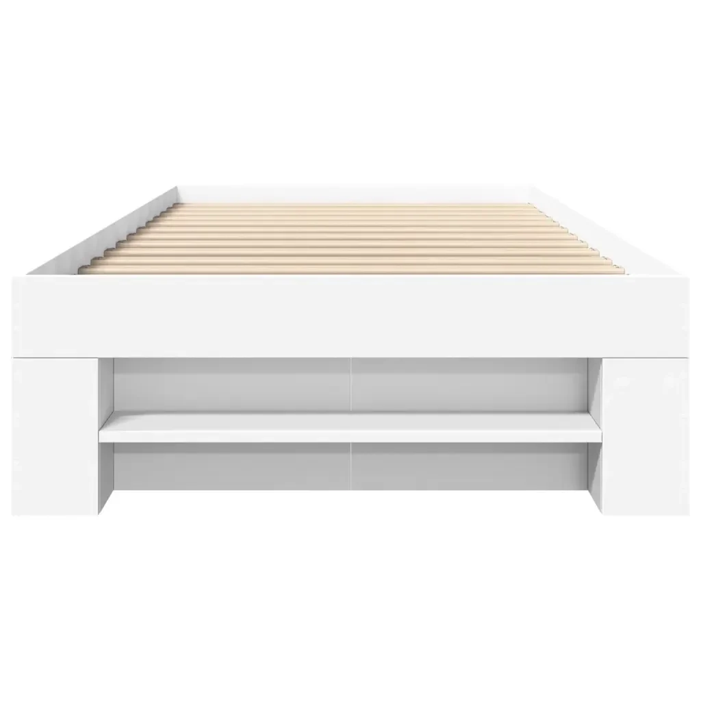 Letto singolo | Letto per adulti | Giroletto Bianco 75x190 cm in Legno Multistrato - Image 5