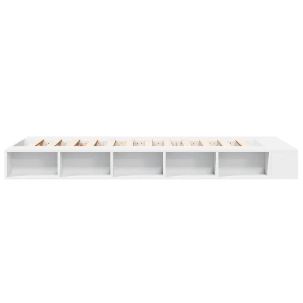 Letto singolo | Letto per adulti | Giroletto Bianco 75x190 cm in Legno Multistrato - Image 5