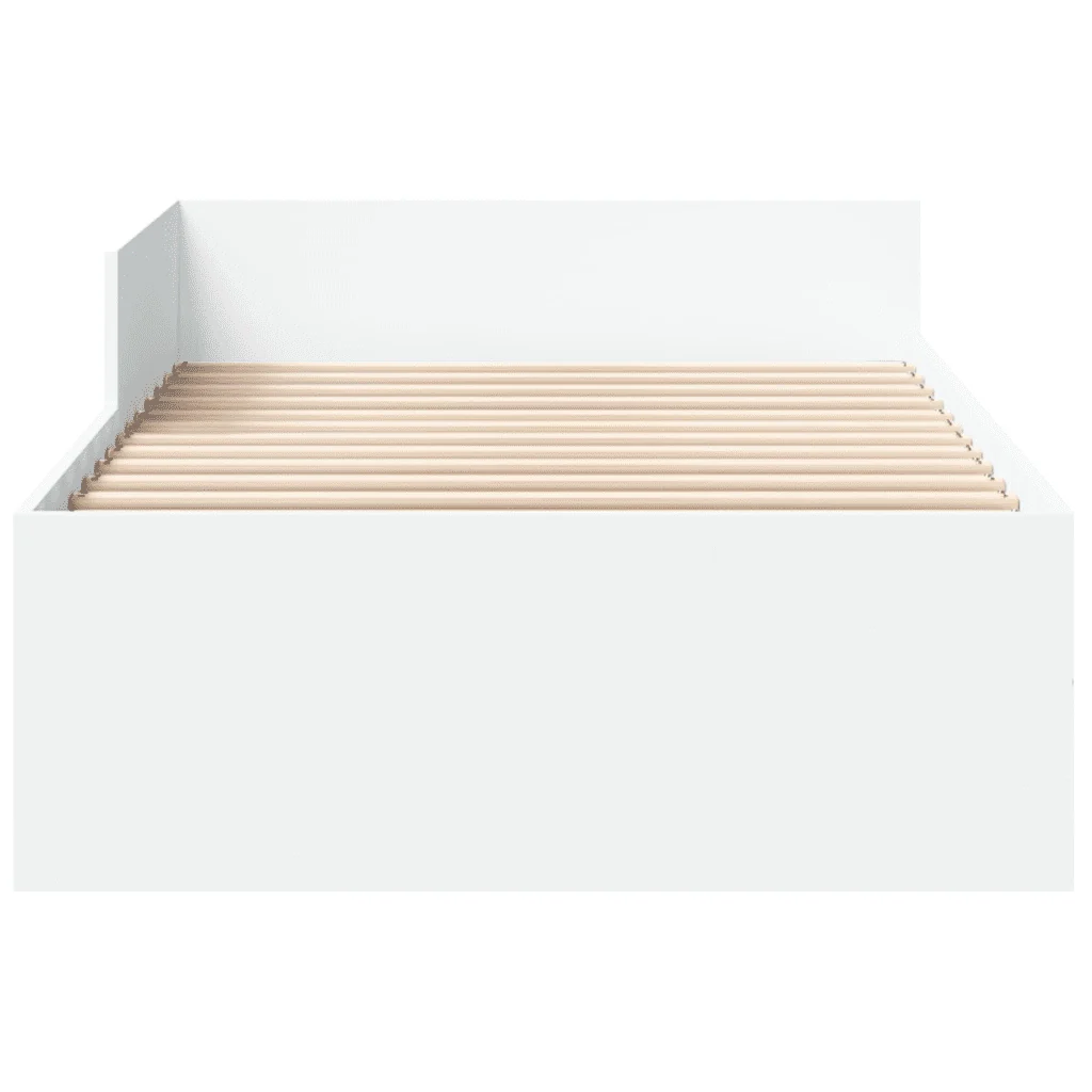 Letto singolo | Letto per adulti | Giroletto Bianco 75x190 cm in Legno Multistrato - Image 5