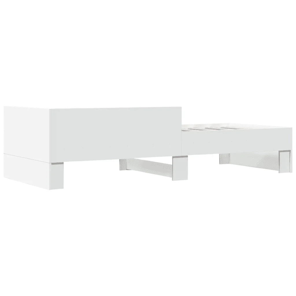 Letto singolo | Letto per adulti | Giroletto Bianco 75x190 cm in Legno Multistrato - Image 6