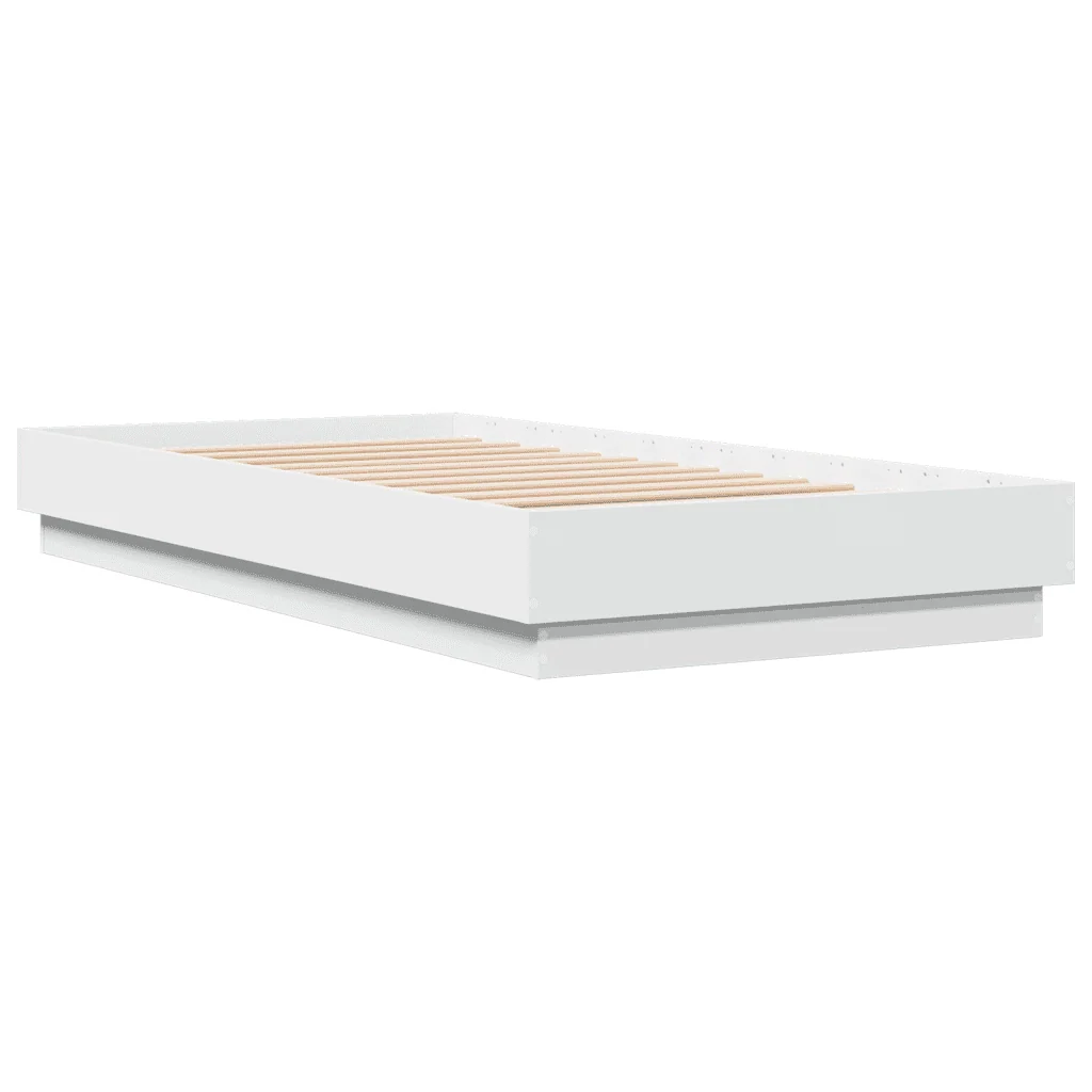 Letto singolo | Letto per adulti | Giroletto Bianco 75x190 cm in Legno Multistrato - Image 3