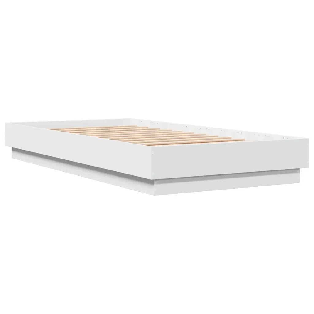 Letto singolo | Letto per adulti | Giroletto Bianco 75x190 cm in Legno Multistrato - Image 6