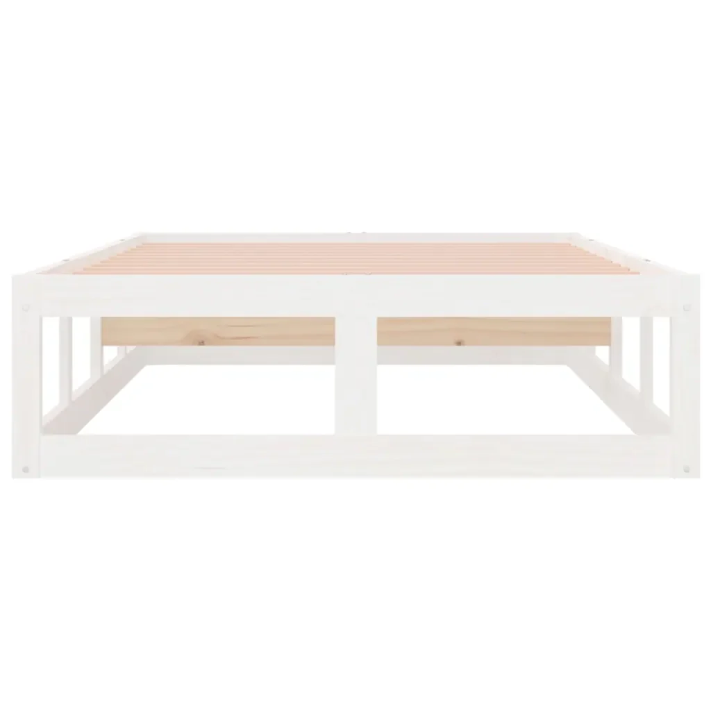 Letto singolo | Letto per adulti | Giroletto Bianco 75x190 cm Small Single in Legno Massello - Image 5