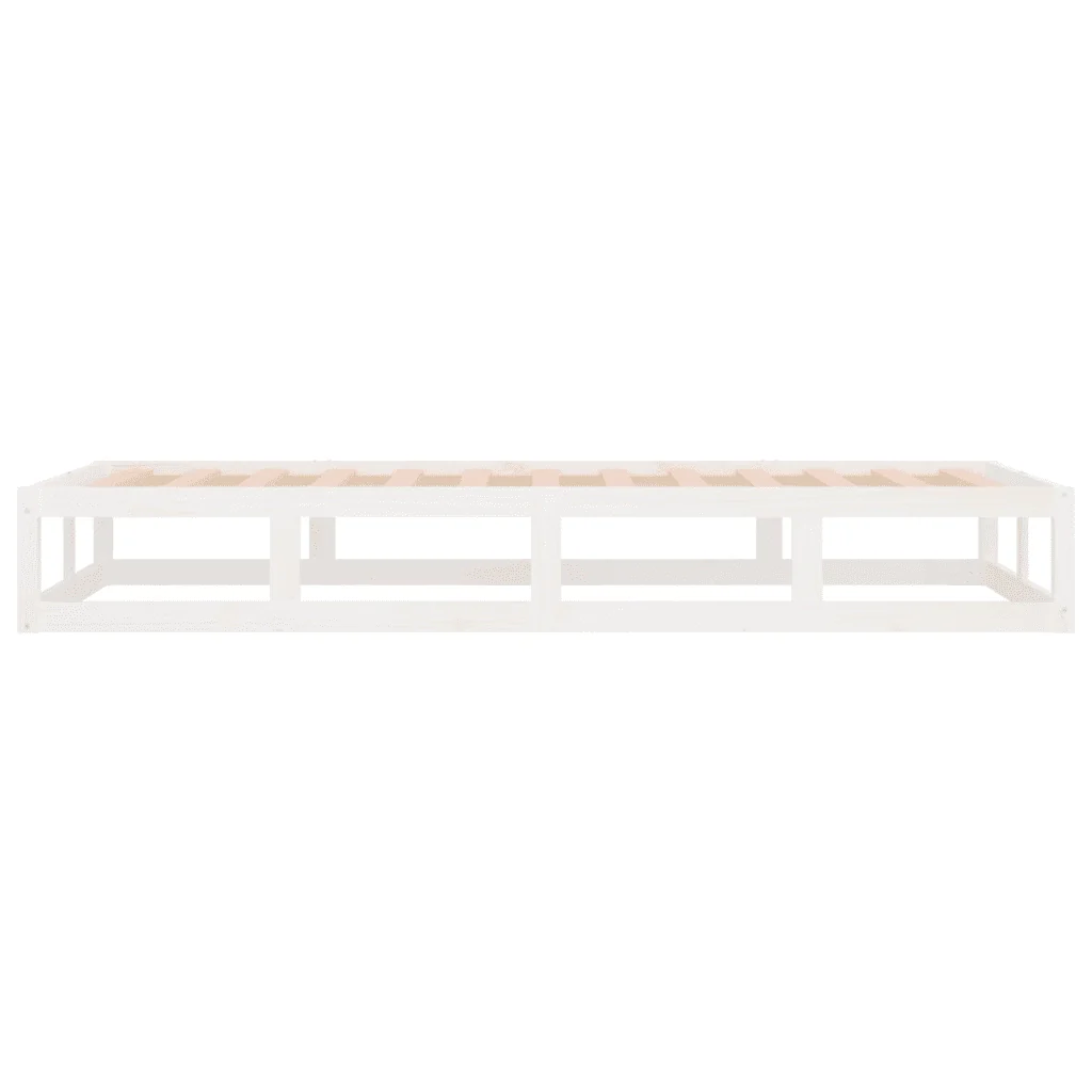 Letto singolo | Letto per adulti | Giroletto Bianco 75x190 cm Small Single in Legno Massello - Image 6