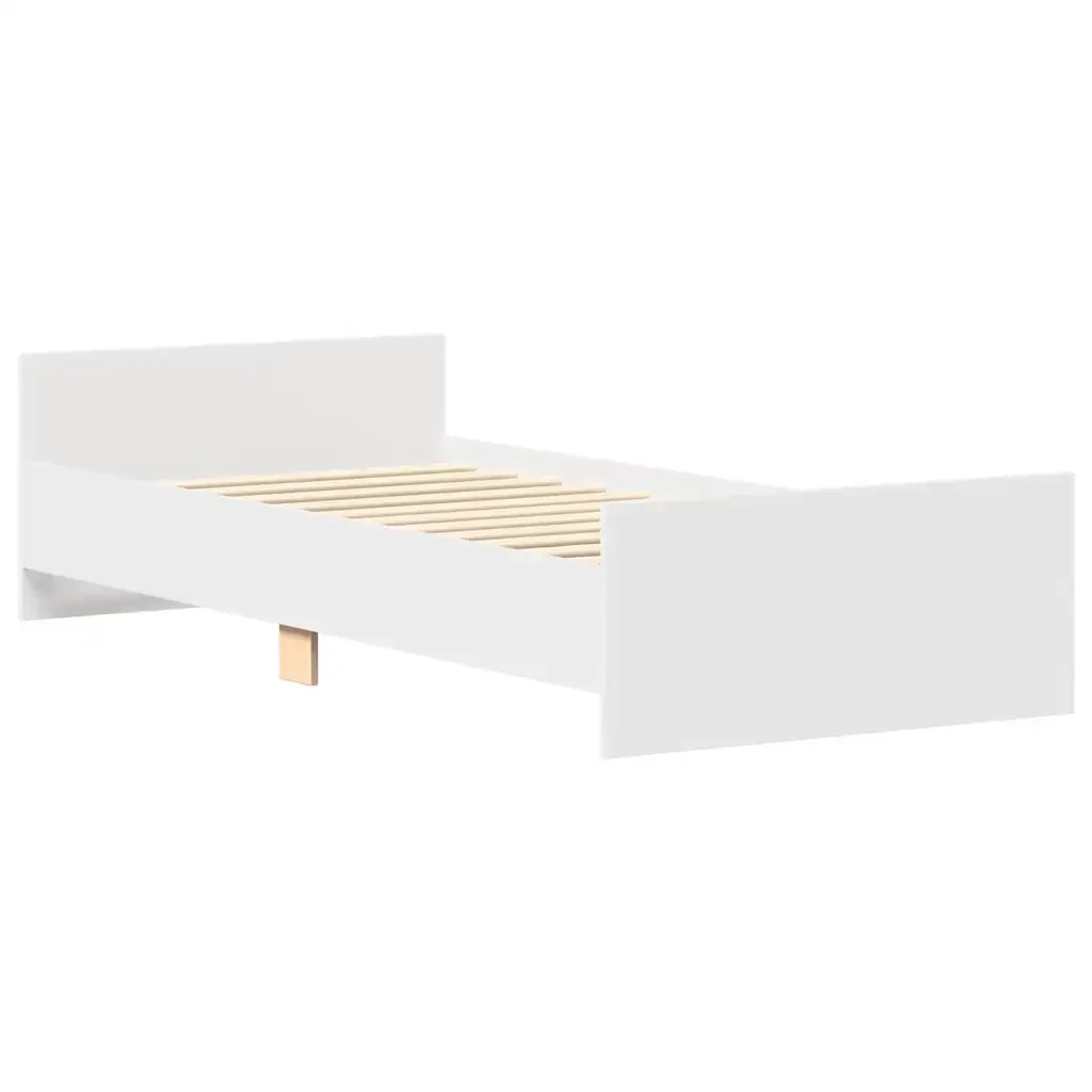 Letto singolo | Letto per adulti | Giroletto Bianco 75x190 cm Small Single in Legno Multistrato - Image 10