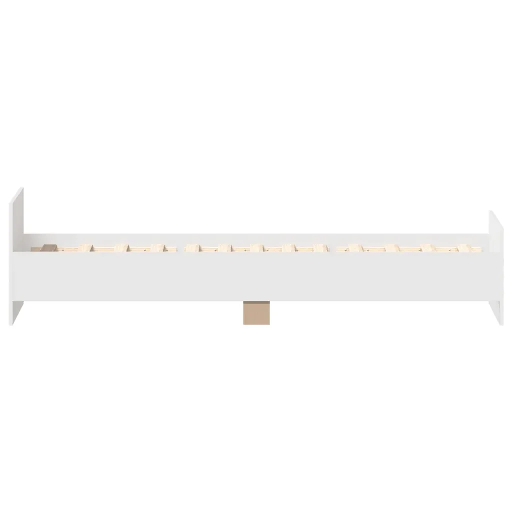 Letto singolo | Letto per adulti | Giroletto Bianco 75x190 cm Small Single in Legno Multistrato - Image 8