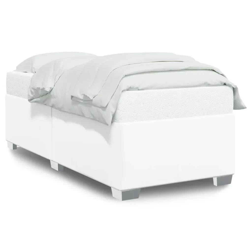 Letto singolo | Letto per adulti | Giroletto Bianco 80x200 cm in Similpelle
