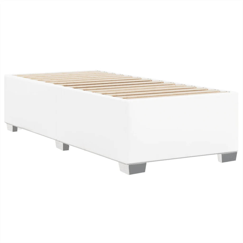 Letto singolo | Letto per adulti | Giroletto Bianco 80x200 cm in Similpelle - Image 6