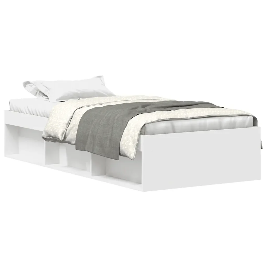 Letto singolo | Letto per adulti | Giroletto Bianco 90x190 cm