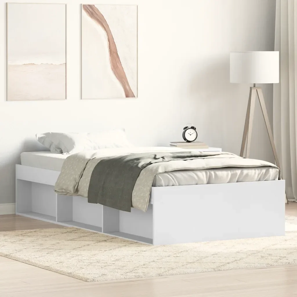 Letto singolo | Letto per adulti | Giroletto Bianco 90x190 cm - Image 2