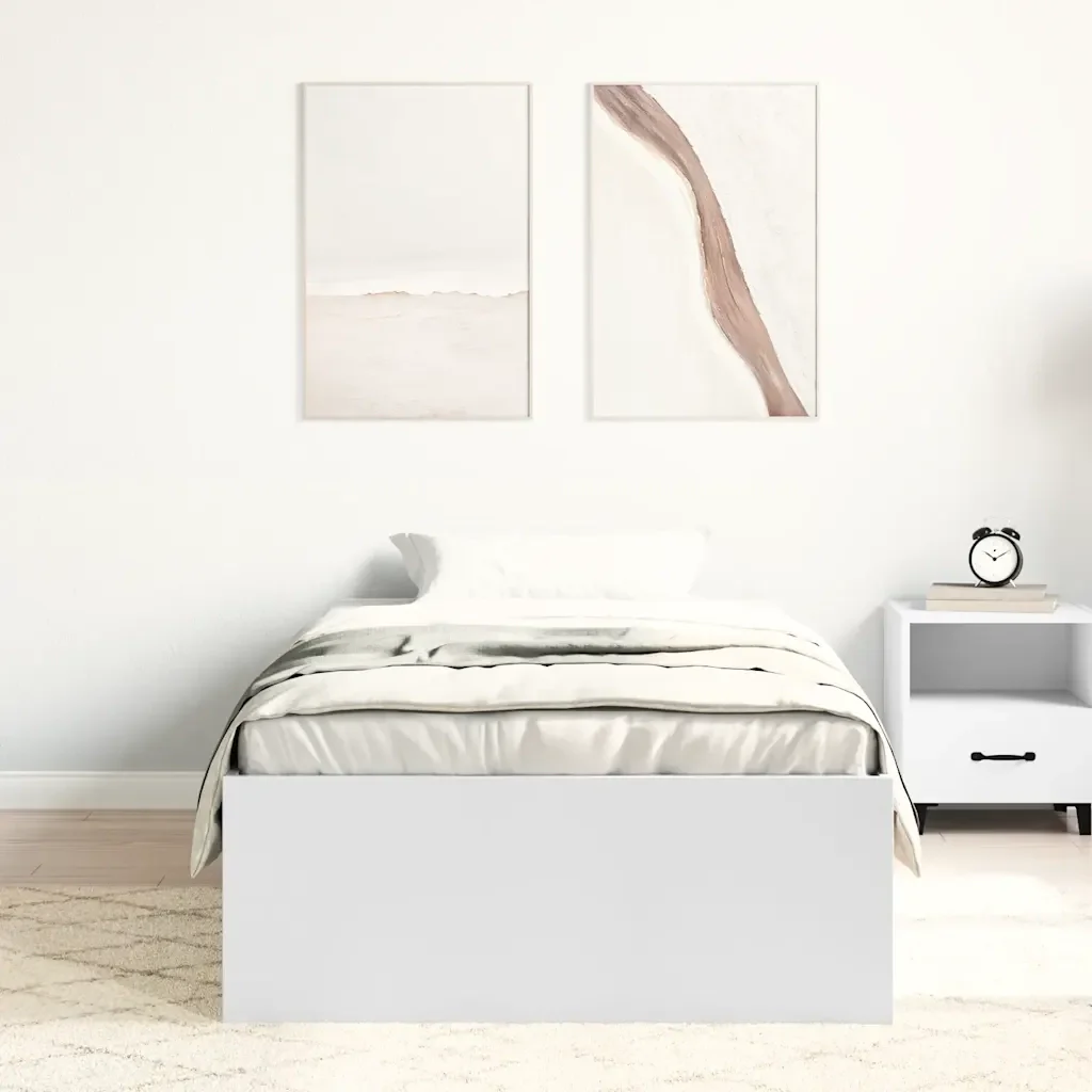 Letto singolo | Letto per adulti | Giroletto Bianco 90x190 cm - Image 3
