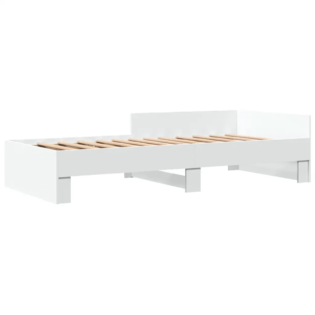 Letto singolo | Letto per adulti | Giroletto Bianco 90x190 cm in Legno Multistrato - Image 4