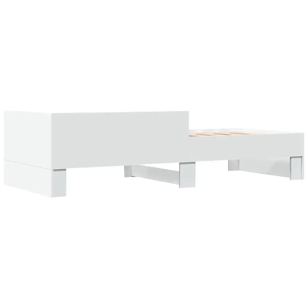 Letto singolo | Letto per adulti | Giroletto Bianco 90x190 cm in Legno Multistrato - Image 6