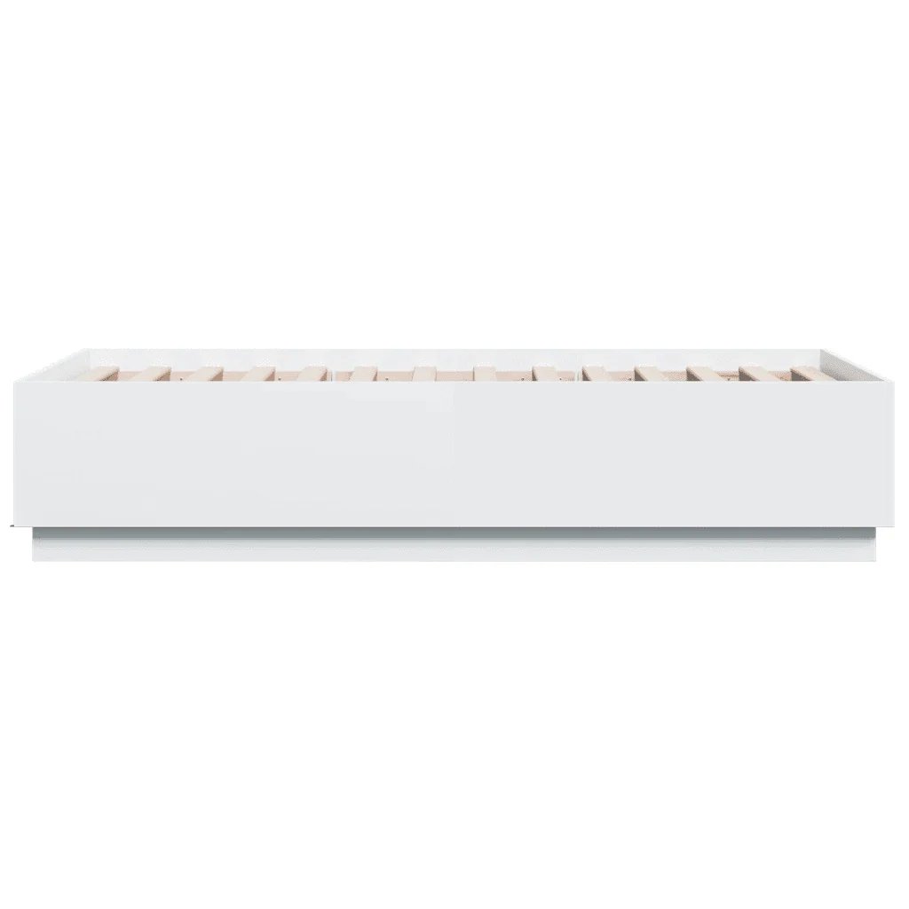 Letto singolo | Letto per adulti | Giroletto Bianco 90x190 cm in Legno Multistrato - Image 5