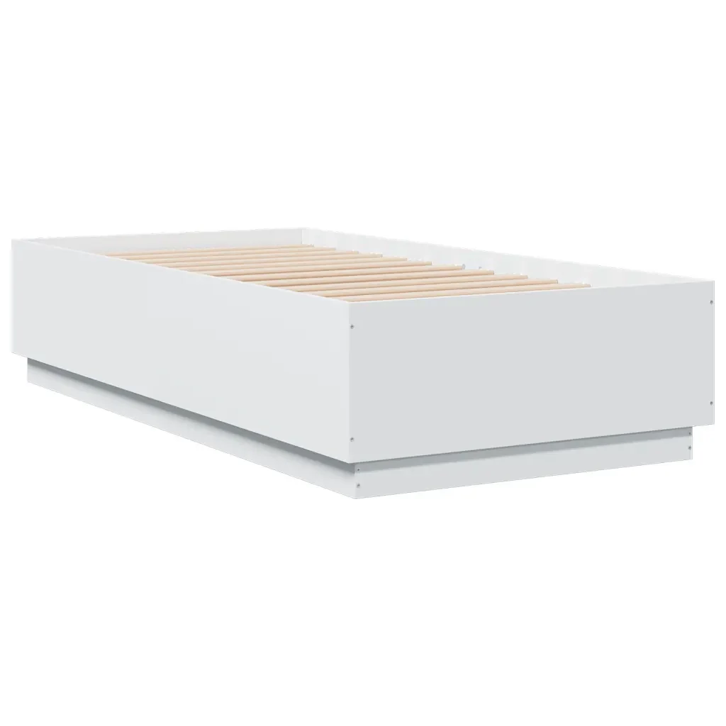Letto singolo | Letto per adulti | Giroletto Bianco 90x190 cm in Legno Multistrato - Image 6