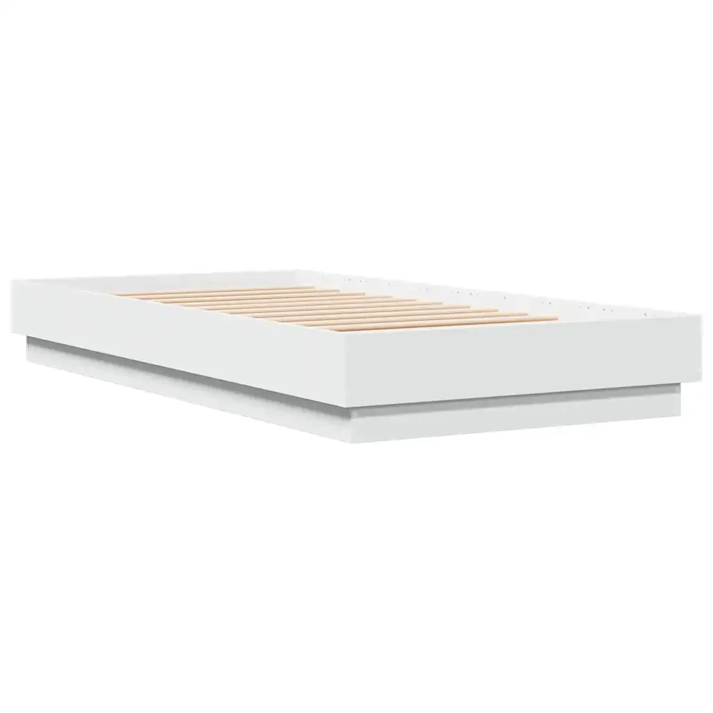 Letto singolo | Letto per adulti | Giroletto Bianco 90x190 cm in Legno Multistrato - Image 3
