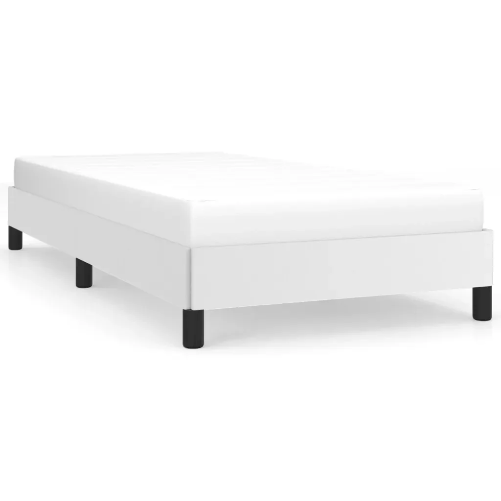 Letto singolo | Letto per adulti | Giroletto Bianco 90x190 cm in Similpelle